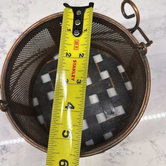 vintage wire mesh basket, metal bucket - Picture 4 of 6